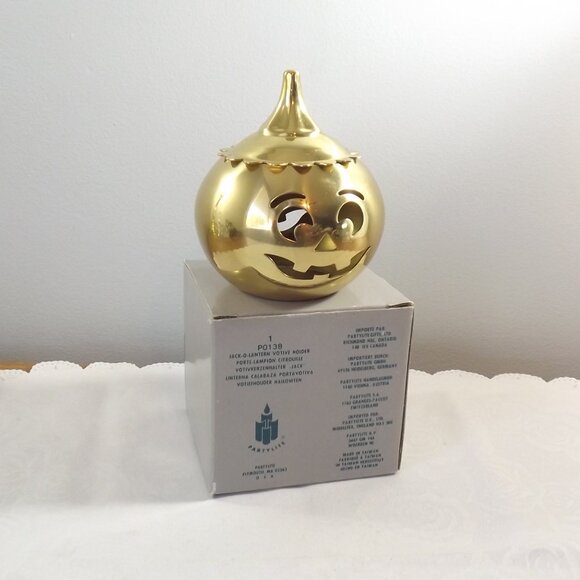 JACK-O-LANTERN Partylite Candle Holder/Orange Cranberry Tealights - Picture 2 of 8